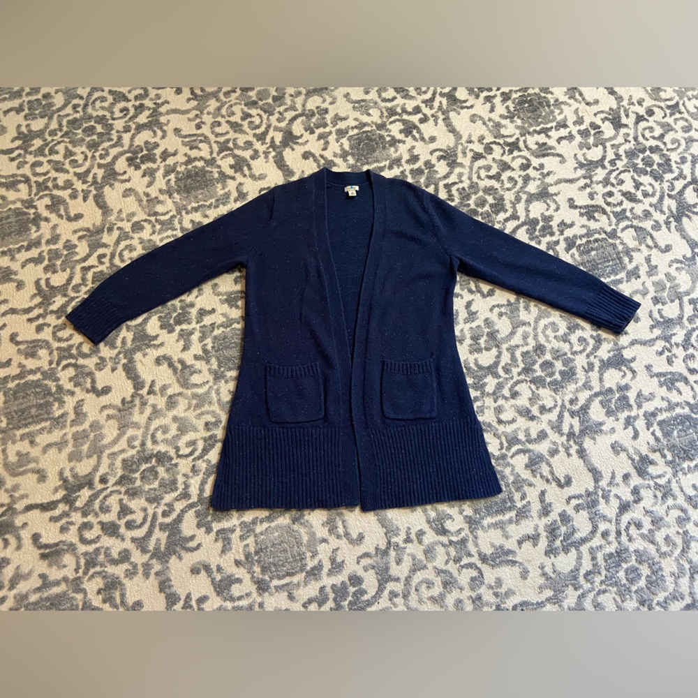Marled Navy Blue Cardigan, LL Bean